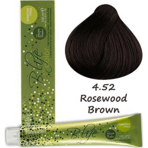 Επαγγελματική Βαφή Χωρίς Αμμωνία Farmavita B Life Color 4.52 Καστανό Κερασί - Rosewood Brown 100ml