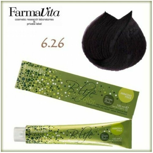 Επαγγελματική Βαφή Χωρίς Αμμωνία Farmavita B Life Color 6.26 Ξανθό Σκούρο Έντονο Βιολετί - Dark Vibrant Violet Blonde 100ml