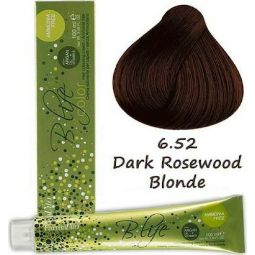 Επαγγελματική Βαφή Χωρίς Αμμωνία Farmavita B Life Color 6.52 Ξανθό Σκούρο Κερασί- Dark Rosewood Blonde 100ml