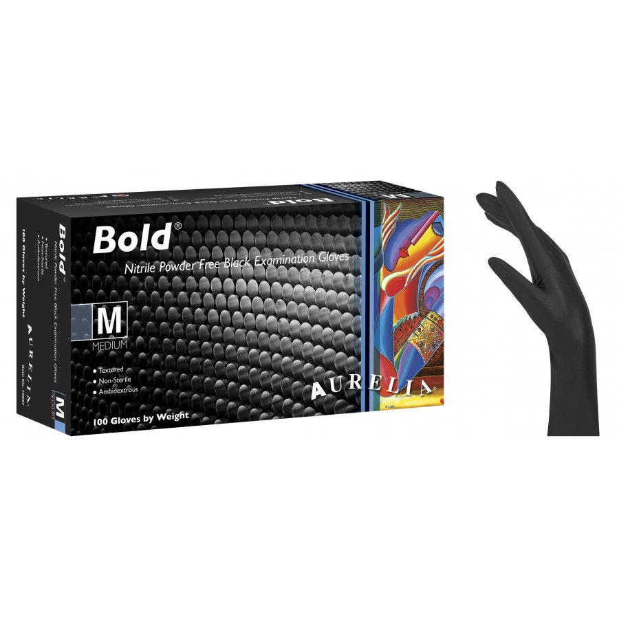 Γάντια Νιτριλίου Μαύρα  Aurelia Bold   διατίθενται σε προσφορά στα 5 και 10 τεμ. Διαθέσιμο και σε Xlarge & XXlarge μέγεθος Γάντια 