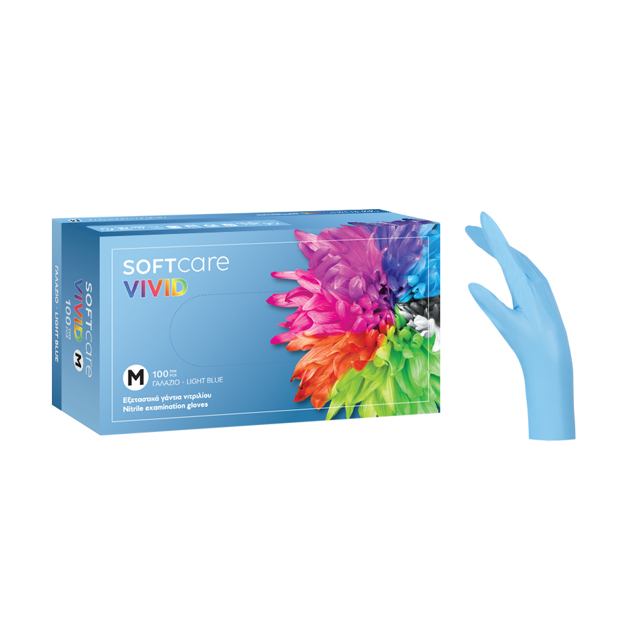 Γάντια Νιτριλίου Γαλάζιο Soft Touch Vivid Γάντια 