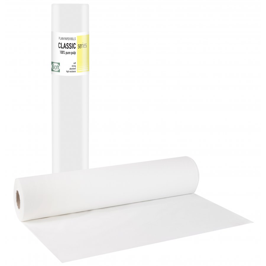 Χάρτινο δίφυλλο Λευκό - 58cm x 50m Αναλώσιμα αποτρίχωσης 