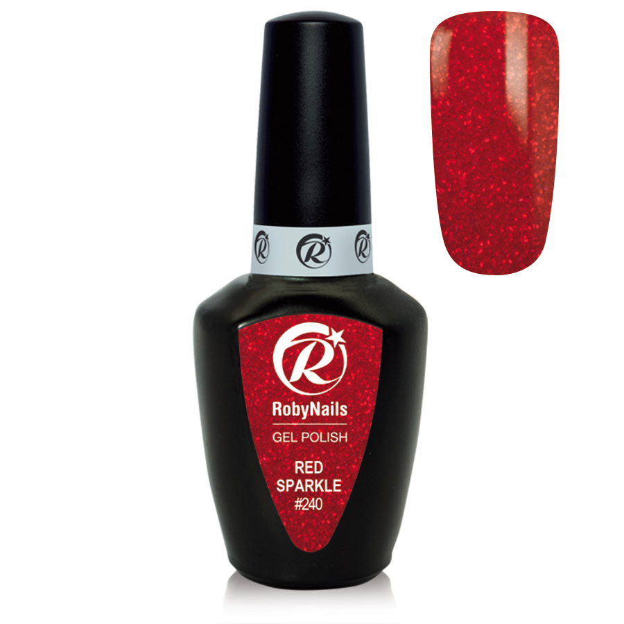 Red Sparkle Ημιμόνιμα Roby Nails 